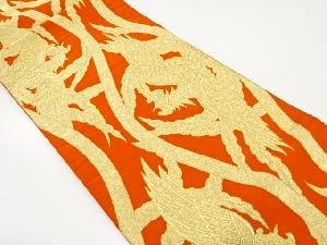 アンティーク　立涌に鳳凰模様織出し袋帯（着用可）